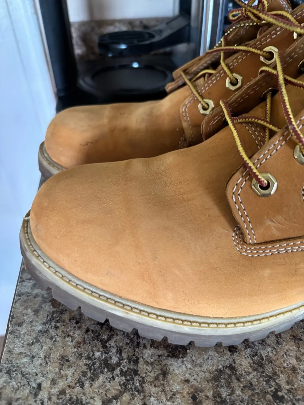 Timberland Wheat Nubuck Waterproof Lace-Up Work Boots - Picture 11 of 16